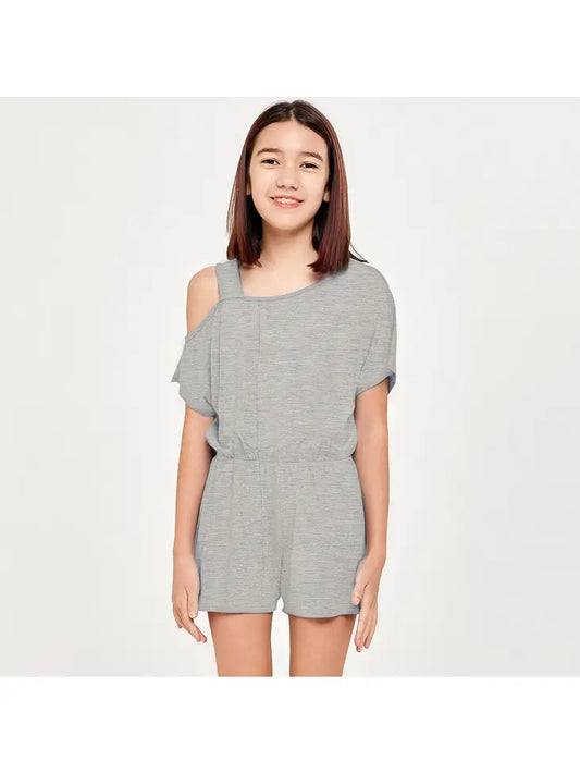 Heather grey one shoulder romper